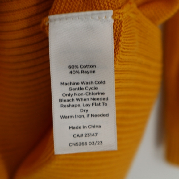 Talbots Women's Yellow Button Front V Neck Cardigan Sweater Size Small Petite - Picture 7 of 14